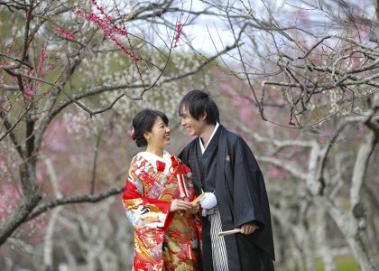 梅林で結婚写真