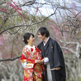 梅林で結婚写真