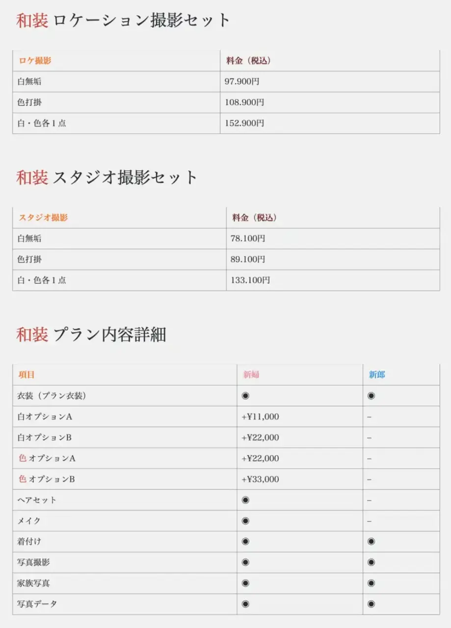 和装・洋装プラン