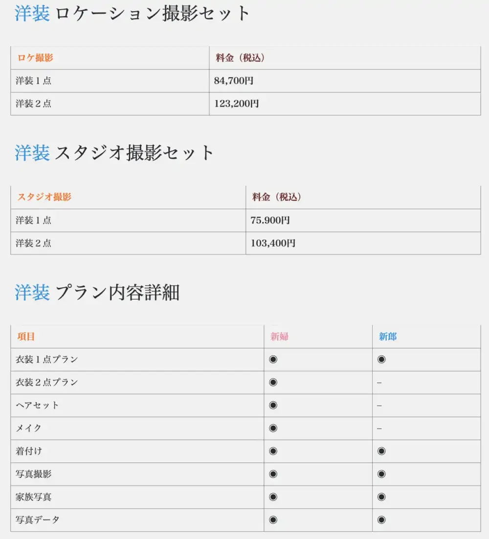 和装・洋装プラン
