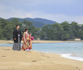 菊が浜和装結婚写真