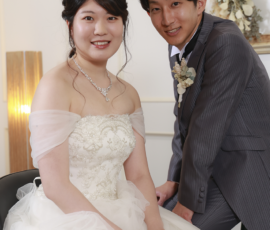 山口のフォトウェディング｜スタジオ内で撮影するM-Wedding